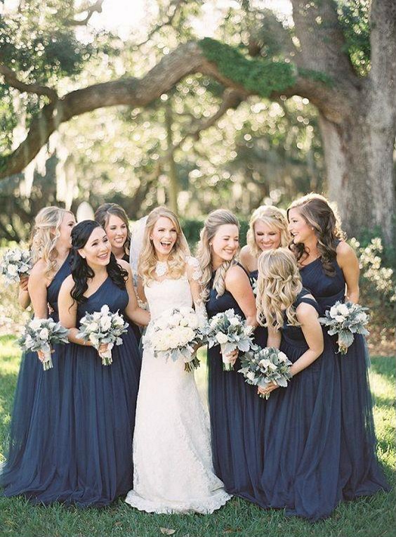 navy blue bridesmaid dresses for navy blue and sage green march wedding color 2021
