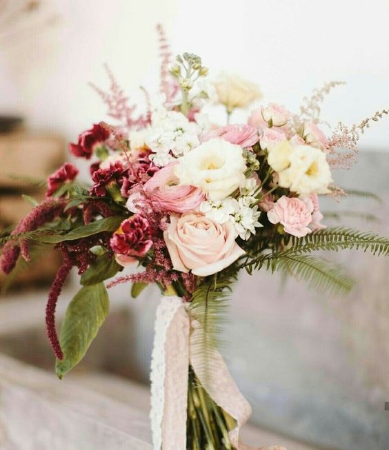 blush and burgundy bouquets for blush and burgundy september wedding color 2020