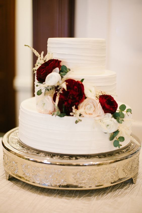 burgundy and blush wedding cake for blush and burgundy september wedding color 2020
