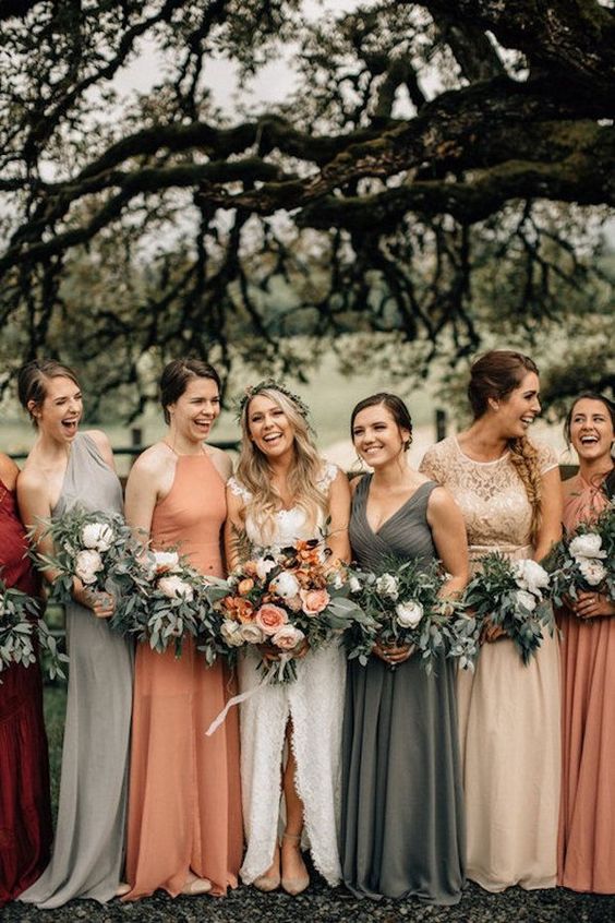 Colors Wedding Dusty Orange and Grey September Wedding