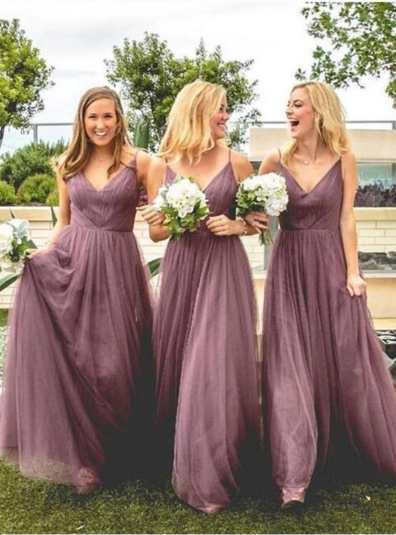 Mauve color outlet bridesmaid dresses