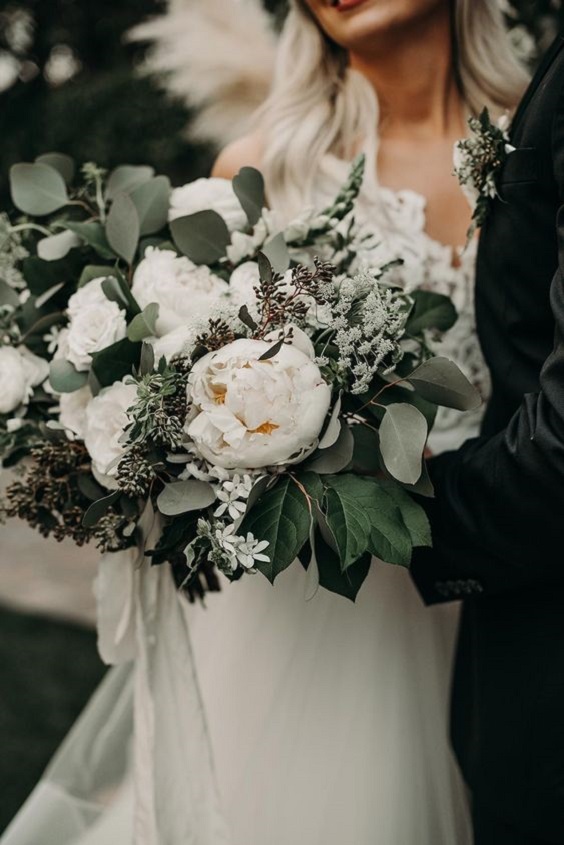 wedding bouquets for sage green and gold september wedding color 2020