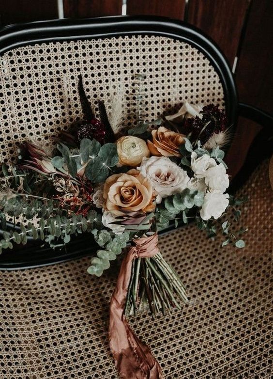 terracotta wedding bouquets with greenery for terracotta and greenery september wedding color 2020