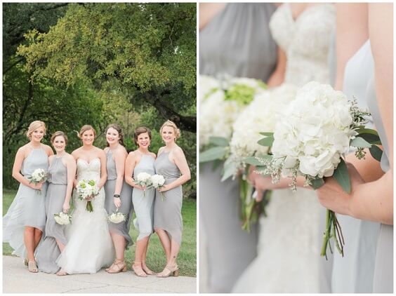 Mismatched bridesmaid dresses for Silver, Pale Blue and Navy Blue Rustic Summer Wedding