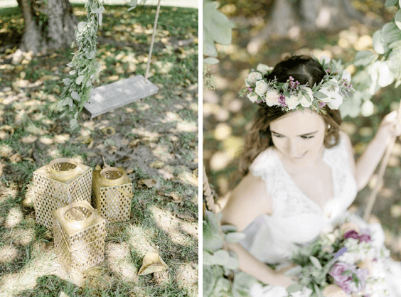 Greenery crown for Lavender, Lilac and Greenery Rustic Summer Wedding
