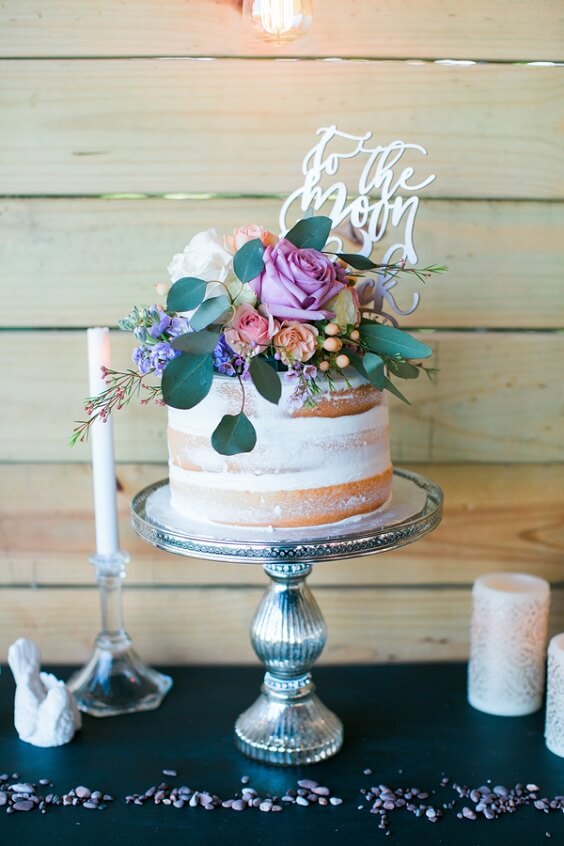 Wedding cake for Lavender, Lilac and Greenery Rustic Summer Wedding