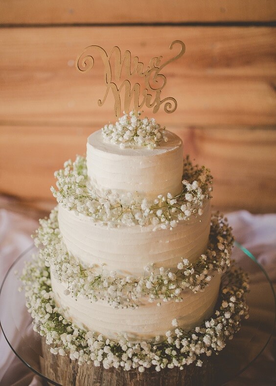 Wedding cake wedding cake topper for Light Blue, White and Khaki Rustic Summer Wedding