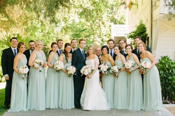 Honeydew bridesmaid dresses for Honeydew, Blush and Champagne Rustic Summer Wedding