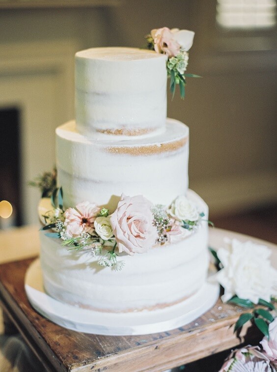 Wedding cake for Honeydew, Blush and Champagne Rustic Summer Wedding