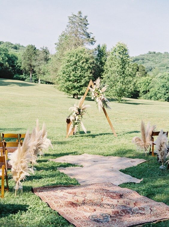 Wedding ceremony decorations for Honeydew, Blush and Champagne Rustic Summer Wedding