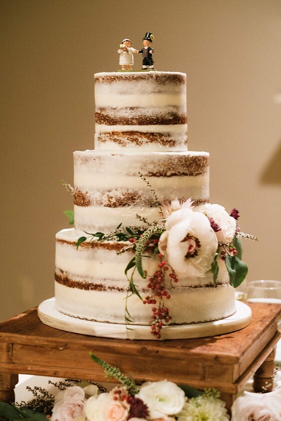 Wedding cake for Bridal Rose, Grey and Woods Color Rustic Summer Wedding