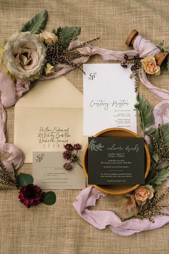 Wedding invitations for Bridal Rose, Grey and Woods Color Rustic Summer Wedding