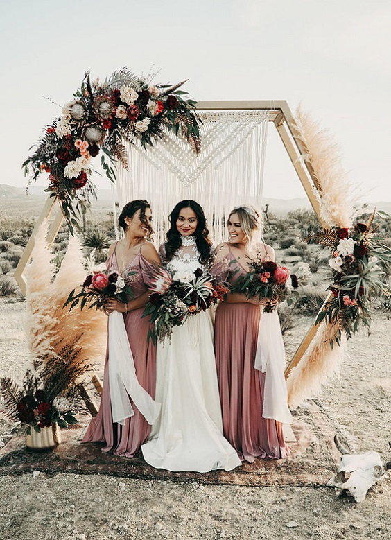 dusty rose bridesmaid dresses for dusty rose and gold rustic fall wedding