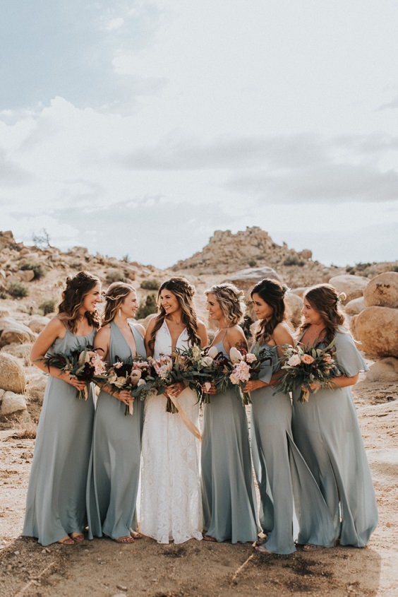 dusty blue bridesmaid dresses for dusty blue and nude rustic fall wedding