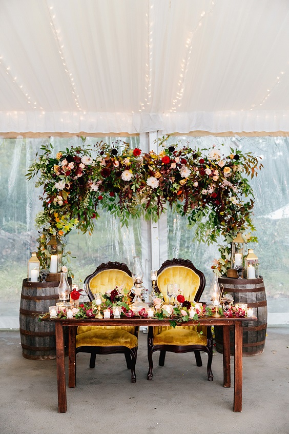 burgundy wedding ceremony decoration yellow wedding chairs for burgundy yellow fall wedding colors 2021