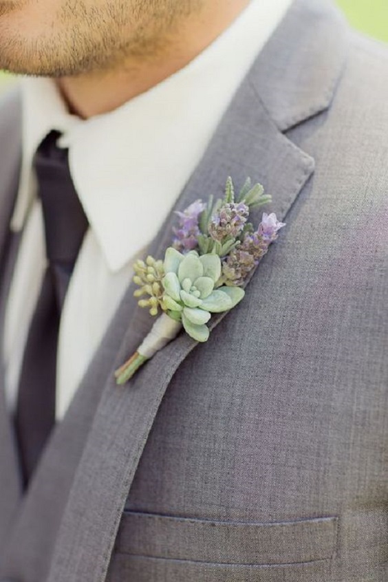 grey men suit lavender boutonniere for lavender grey fall wedding colors 2021