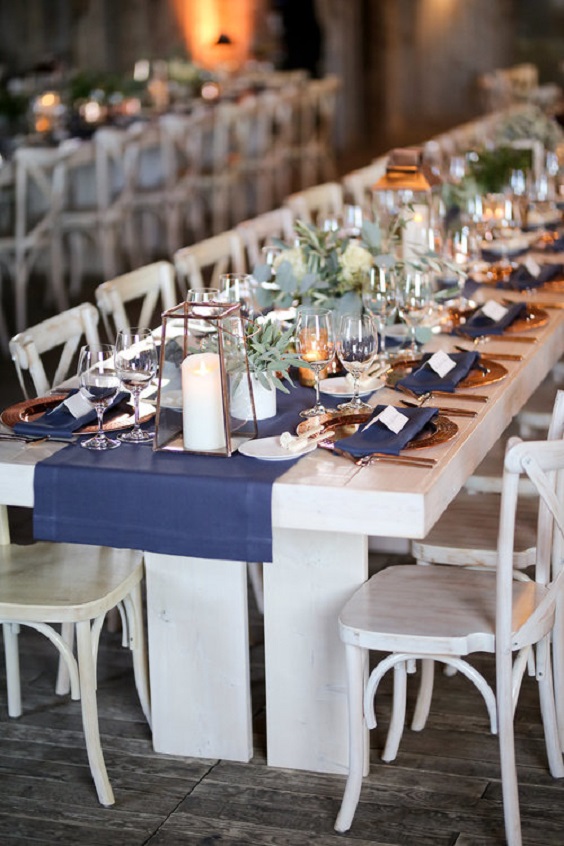 navy blue table runner for navy blue rust fall wedding colors 2021