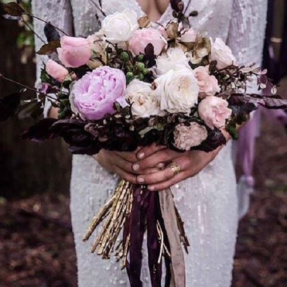 purple and blush bouquets for purple blush fall wedding colors 2021
