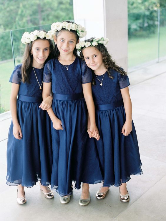 navy blue flower girl dresses for navy lavender fall wedding colors