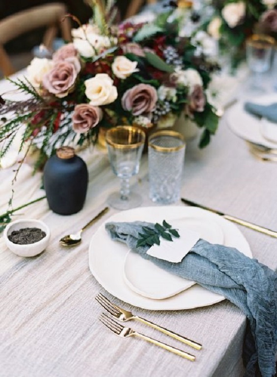 dusty rose table centerpiece navy blue wedding ceremony decoration for navy blue dusty rose blue fall wedding colors