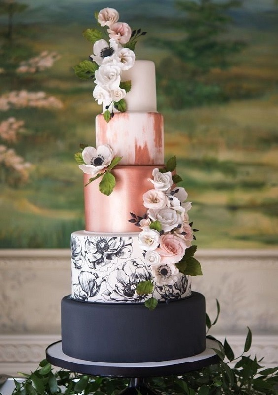 navy blue and dusty rose wedding cake for navy blue dusty rose blue fall wedding colors
