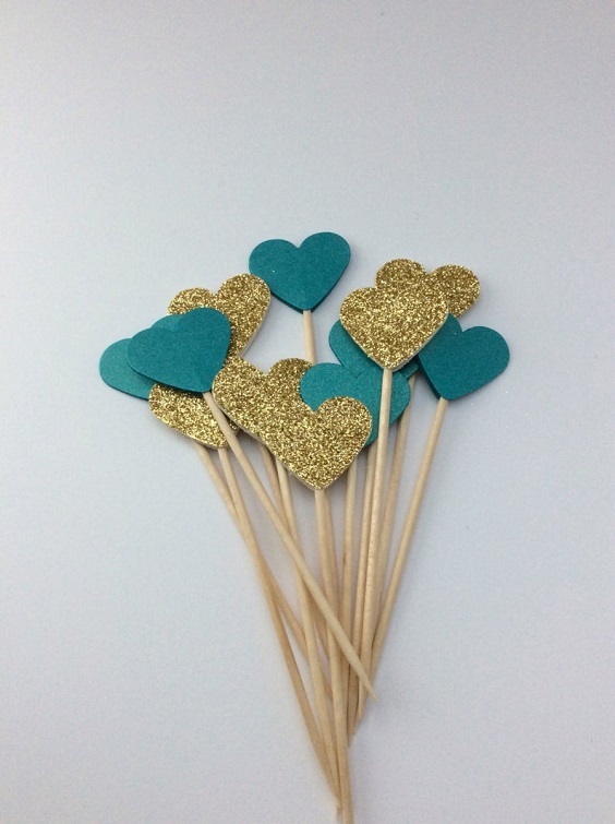 blue teal and gold cake toppers for blue teal gold blue fall wedding colors