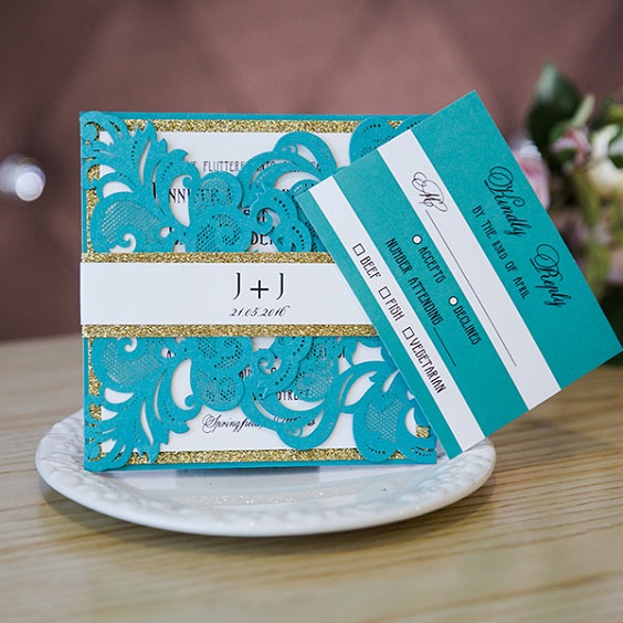 blue teal invitations for blue teal gold blue fall wedding colors