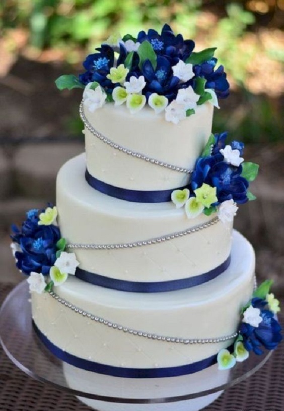 royal blue wedding cake for royal blue green blue fall wedding colors