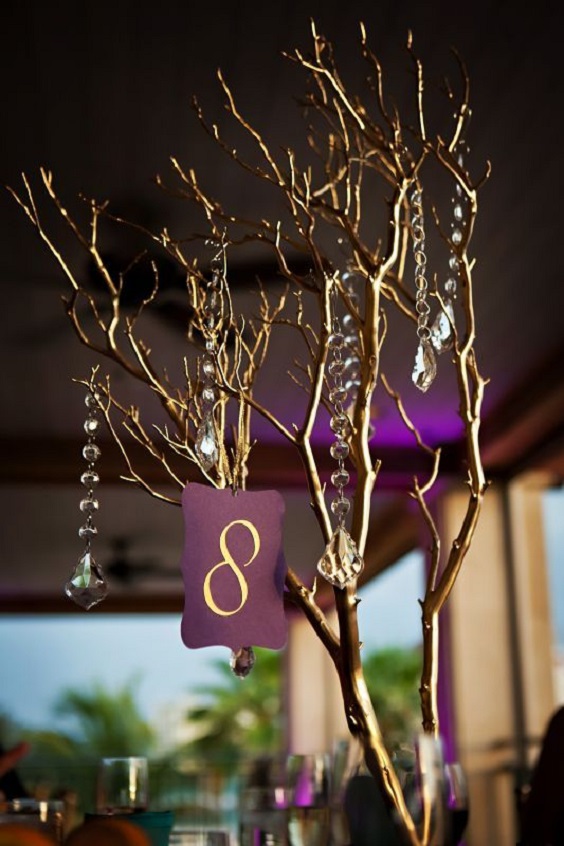 purple and gold wedding table number and decorations for purple and gold purple fall wedding colors
