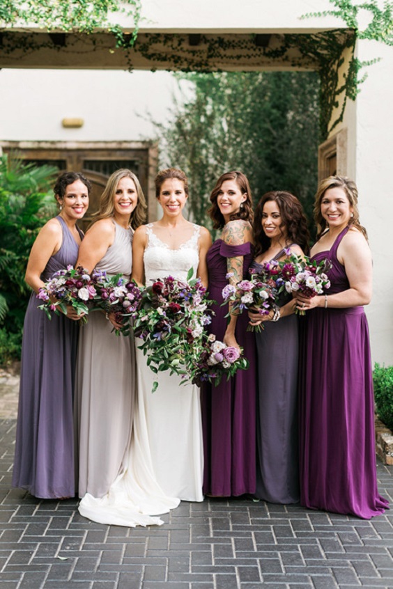 purple and grey bridesmaid dresses for purple and grey purple fall wedding colors
