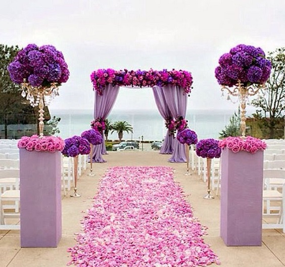 wedding purple and pink ceremoney arch for purple and pink purple fall wedding colors