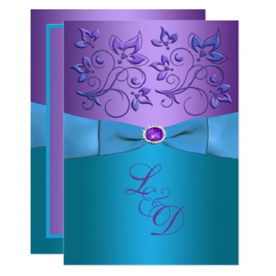 purple and teal wedding invitation for purple and teal purple fall wedding colors