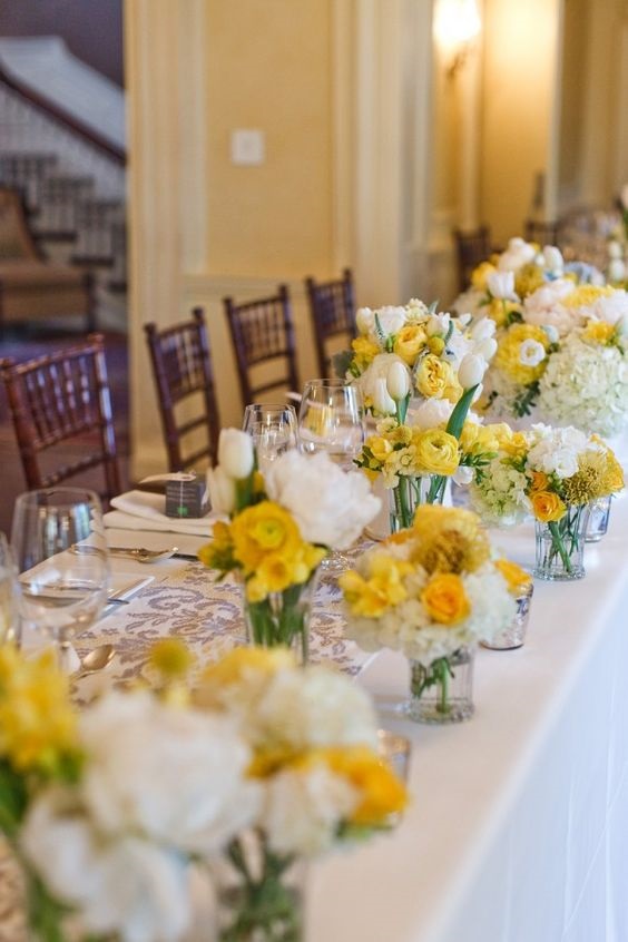pale yellow table garland for pale yellow white may wedding colors 2020