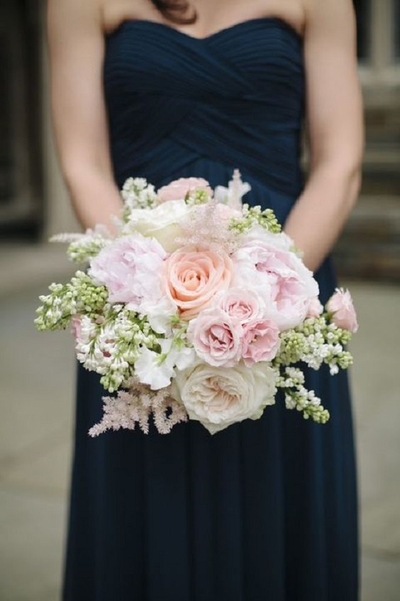 blush bouquets for navy blue blush white may wedding colors 2020