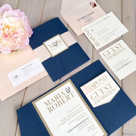 navy blue and blush invitations for navy blue blush white may wedding colors 2020