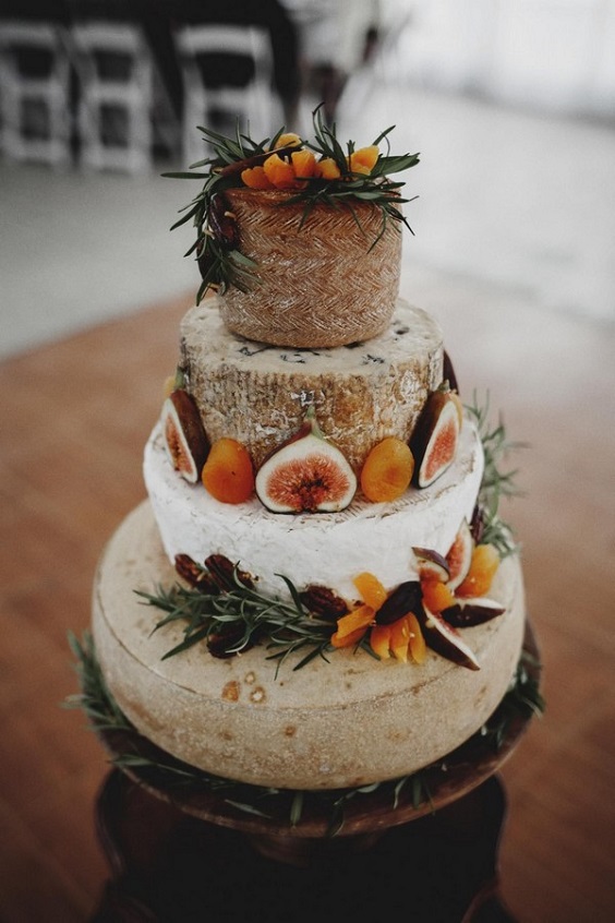 rustic orange cheese wedding cake for neutral fall wedding colors beige and orange
