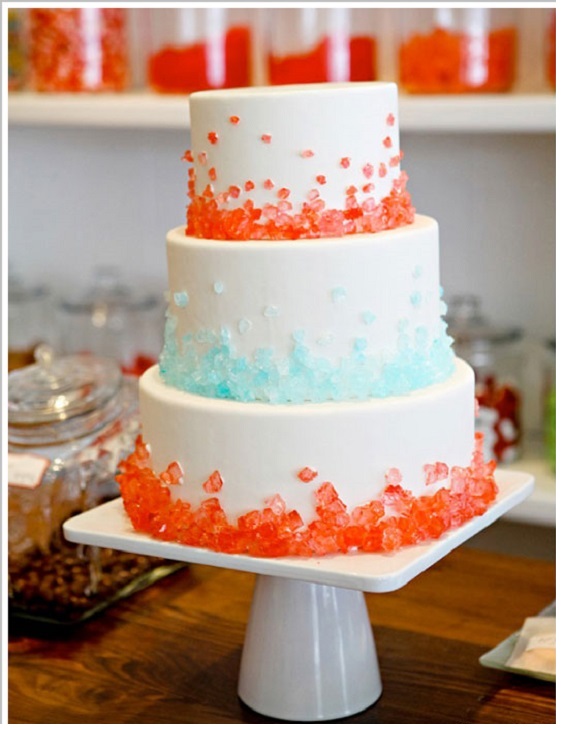 orange wedding cake for turquoise orange beach wedding colors 2020