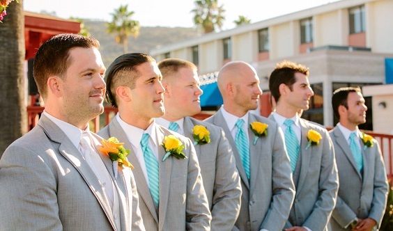 turquoise men tie for turquoise orange beach wedding colors 2020