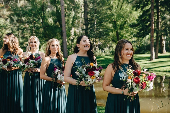 teal bridesmaid dresses for teal teal fall wedding colors