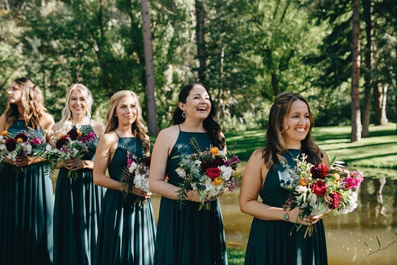 teal bridesmaid dresses for teal teal fall wedding colors