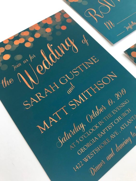 teal and gold wedding invitations for teal gold teal fall wedding colors