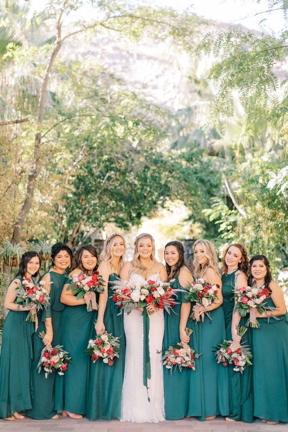 Turquoise and clearance gold bridesmaid dresses