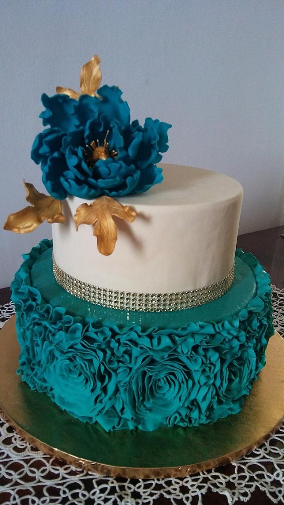 teal and gold wedding cakes for teal gold teal fall wedding colors