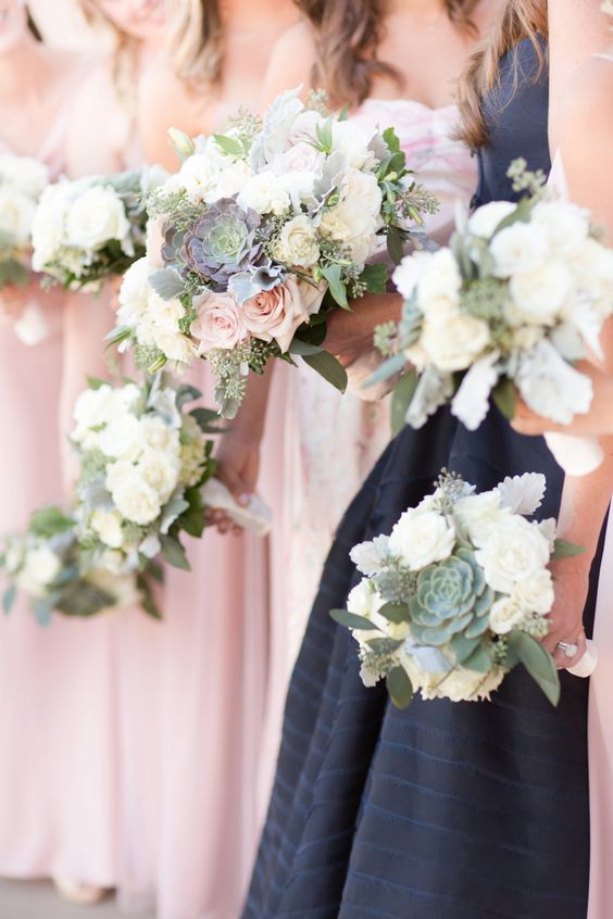 Navy blue deals and blush dress