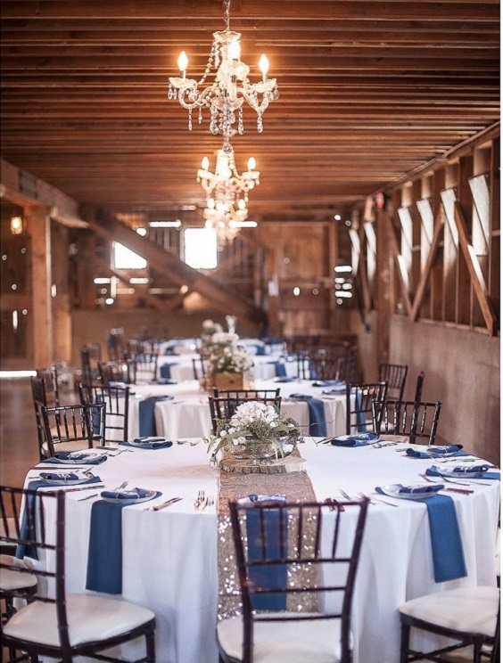 wedding rose gold table cloth and navy blue table napkin forsrustic rose gold and navy blue wedding