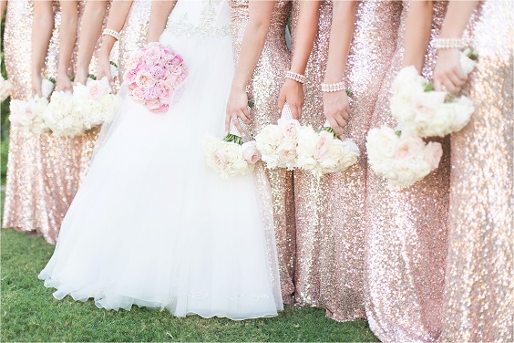 rose gold bridesmaid dresses for spring rose gold and navy blue wedding