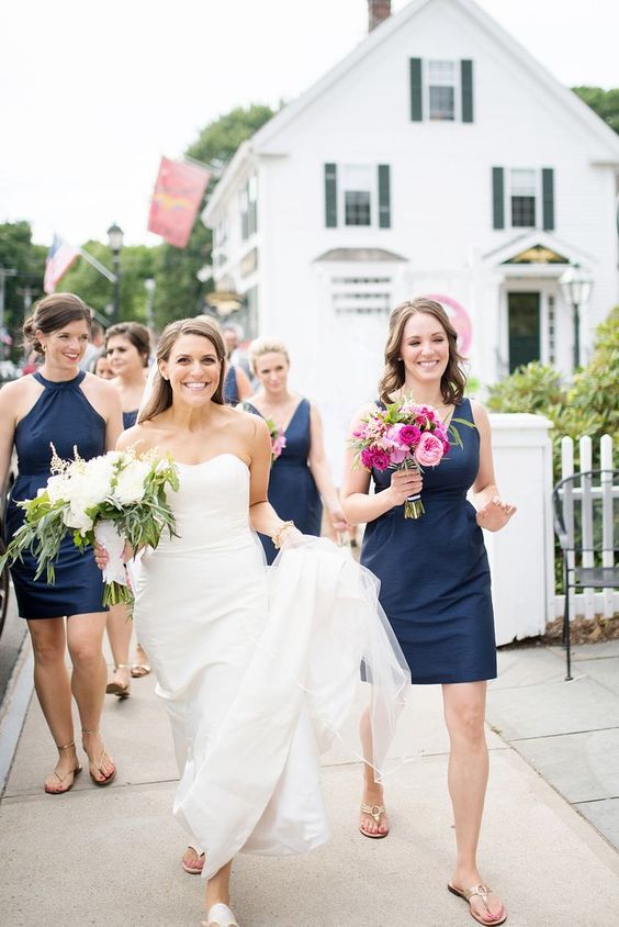 navy blue wedding bridesmaid dresses for summer rose gold and navy blue wedding