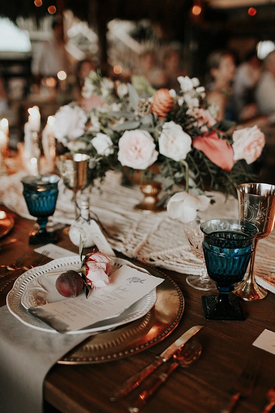 blue green blush table decorations for blue green blush boho beach wedding