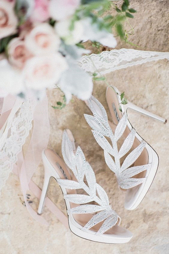 white and silver sandals for white silver boho beach wedding