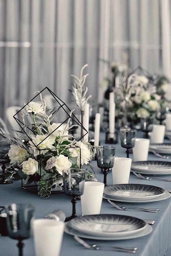 white black and grey wedding tablescapes for black white grey wedding color